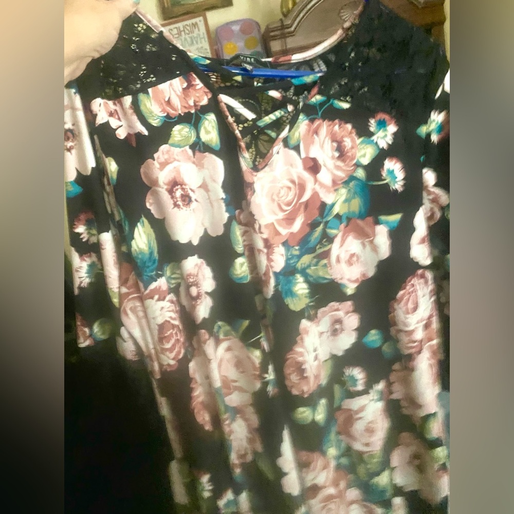 Vibe 3X Multicolor Floral Dress